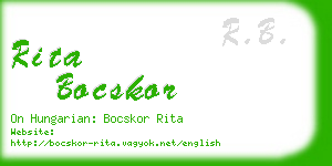 rita bocskor business card